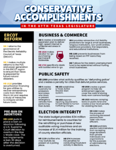 87th Session Conservative Accomplishments